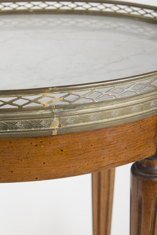 Louis XVI Style Marble Top Bouillotte Table
