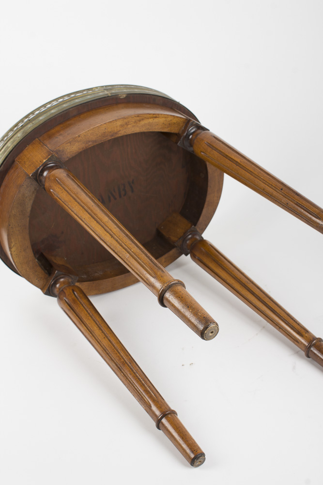 Louis XVI Style Marble Top Bouillotte Table