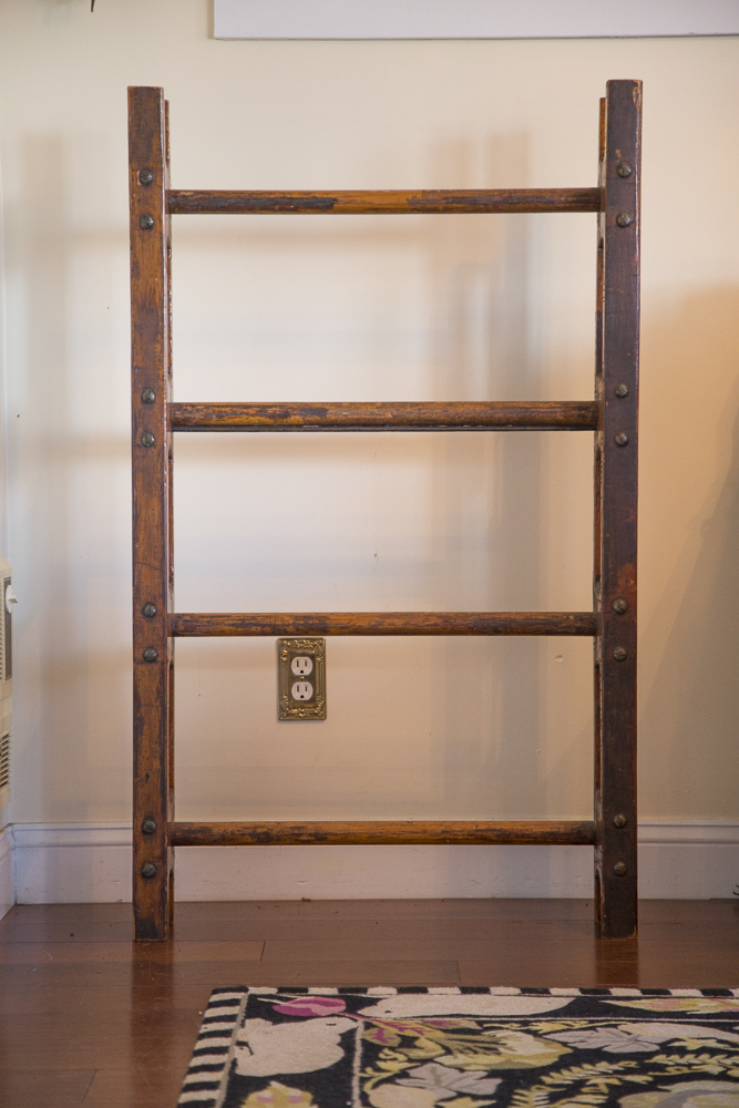 Rustic Wooden Ladder Rack