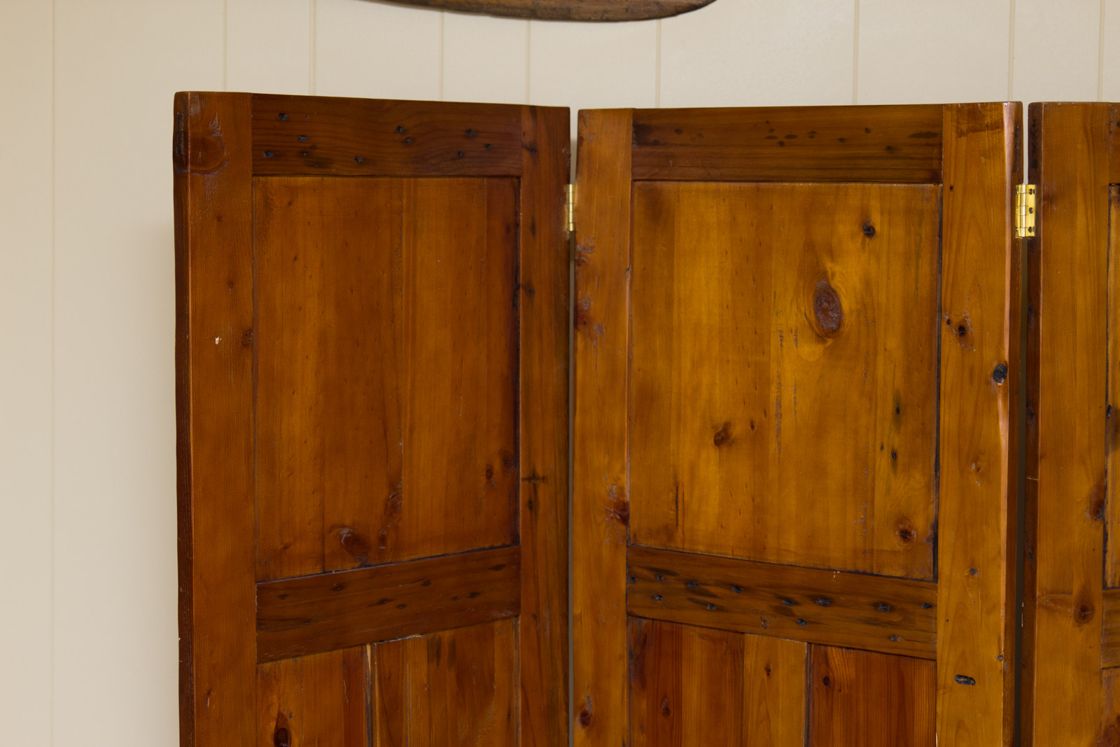 Walnut Three Panel Folding Screen EBTH