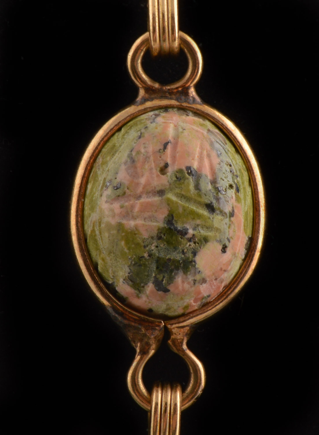 12K Gold Filled Scarab Cabochon Bracelet