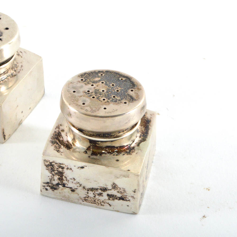 B & M Sterling Silver Reproduction George Washington Salt and Pepper Shakers