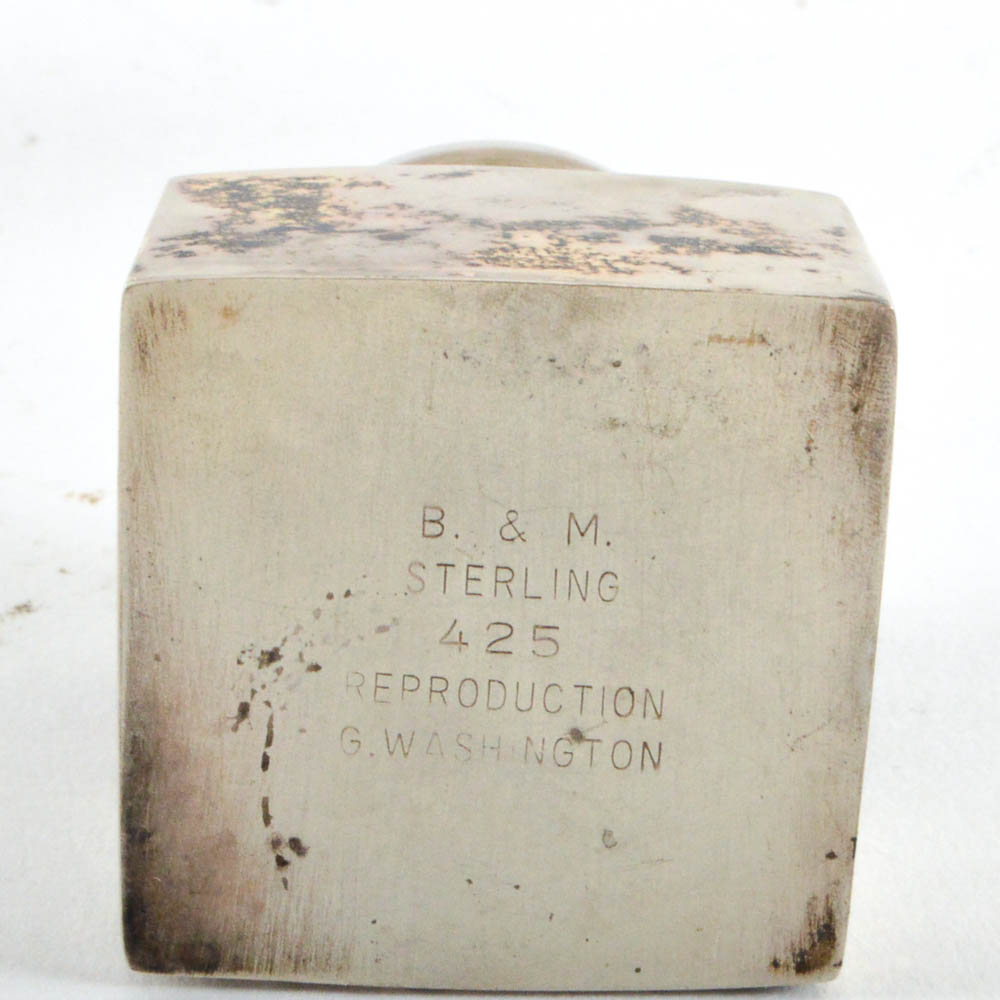 B & M Sterling Silver Reproduction George Washington Salt and Pepper Shakers