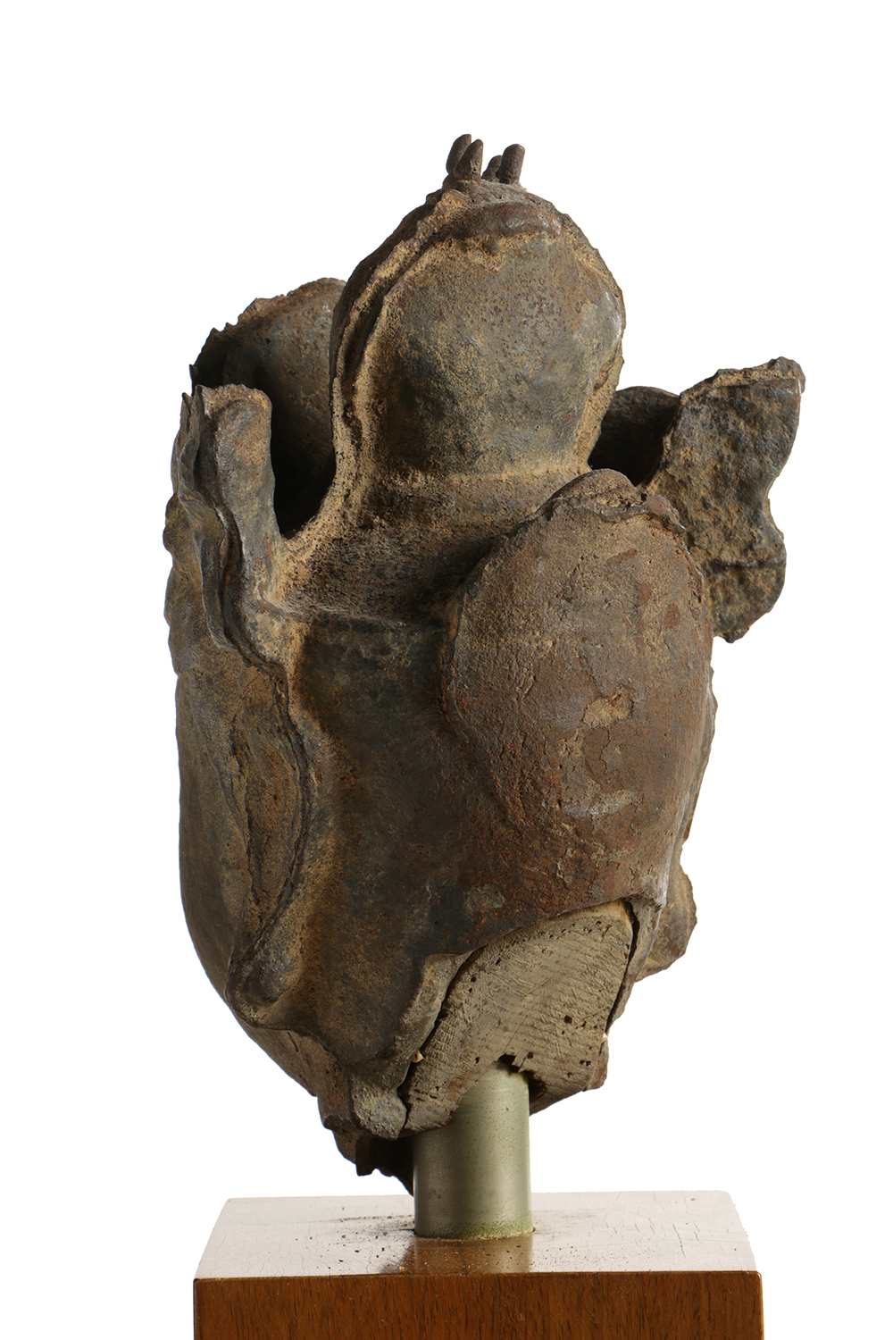 19th Century Bodhisattva Bust on Wooden Pedestal