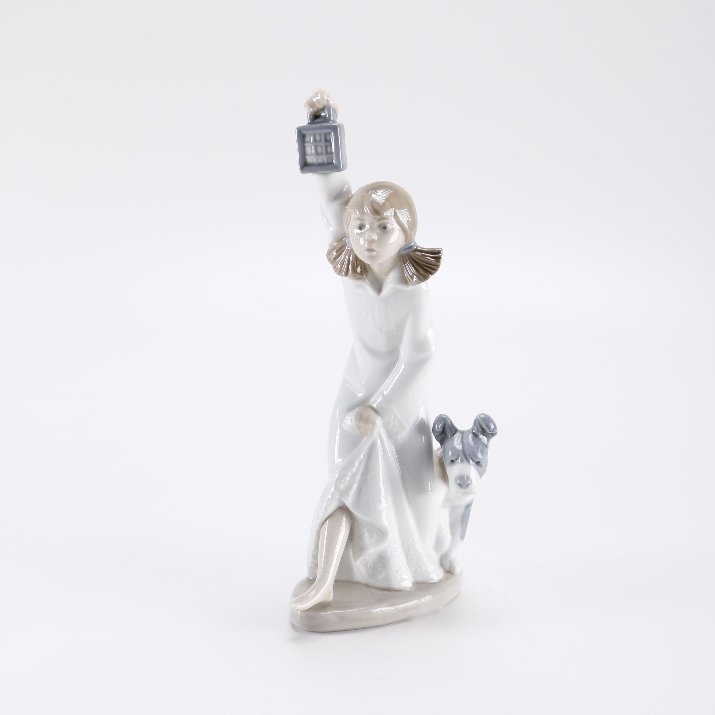 Nao by Lladro Girl With Dog Figurine
