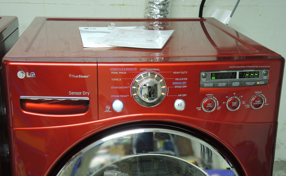 LG Cherry Red Front Loading HE Washer and Dryer Set