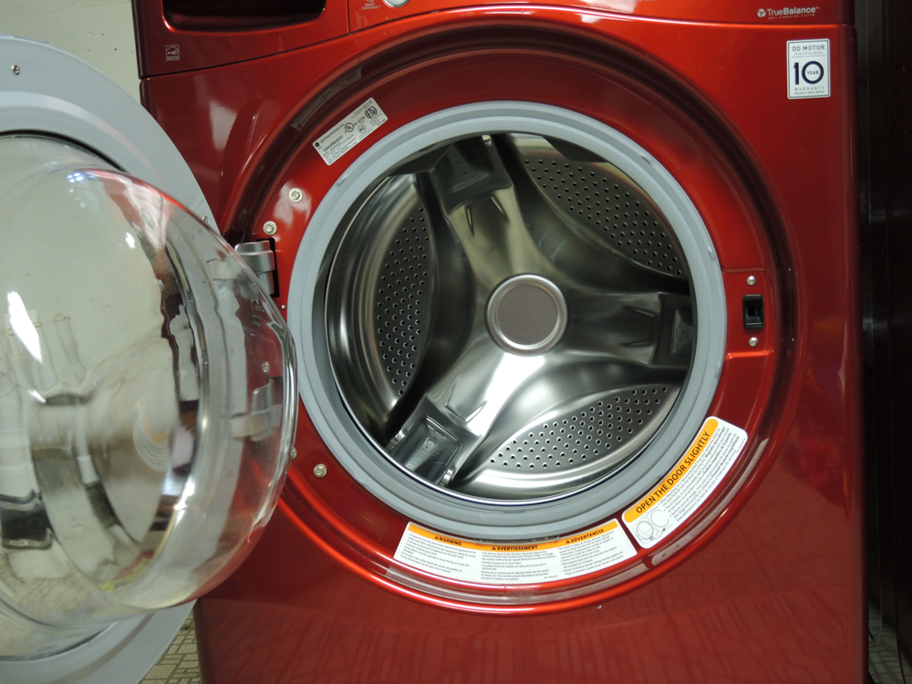 LG Cherry Red Front Loading HE Washer and Dryer Set