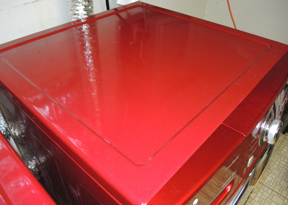 LG Cherry Red Front Loading HE Washer and Dryer Set