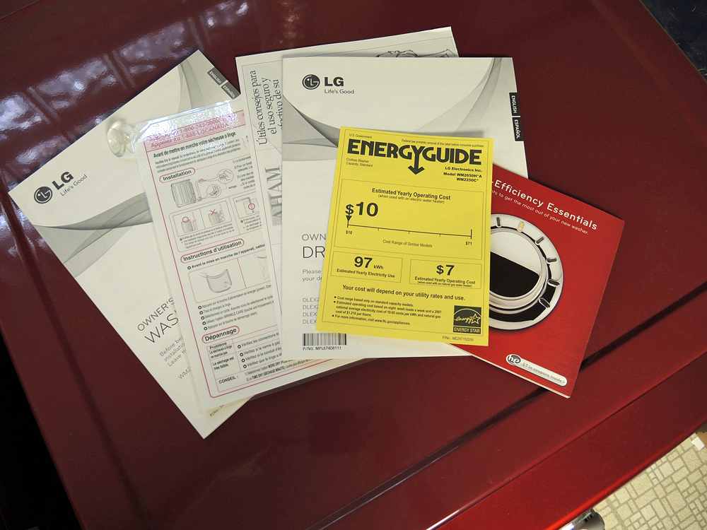 LG Cherry Red Front Loading HE Washer and Dryer Set