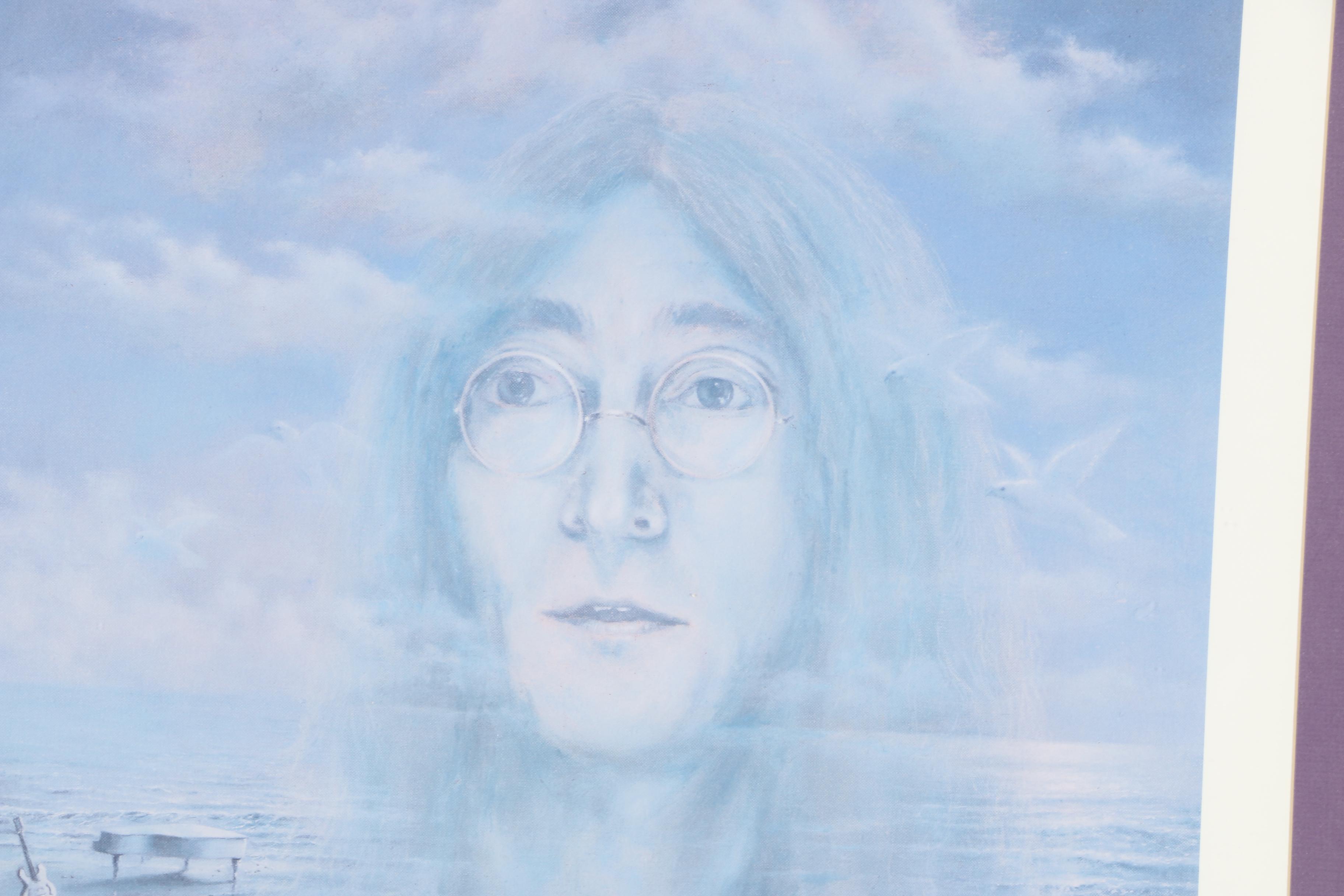 Malcolm Horton Offset Lithograph of John Lennon with Quote