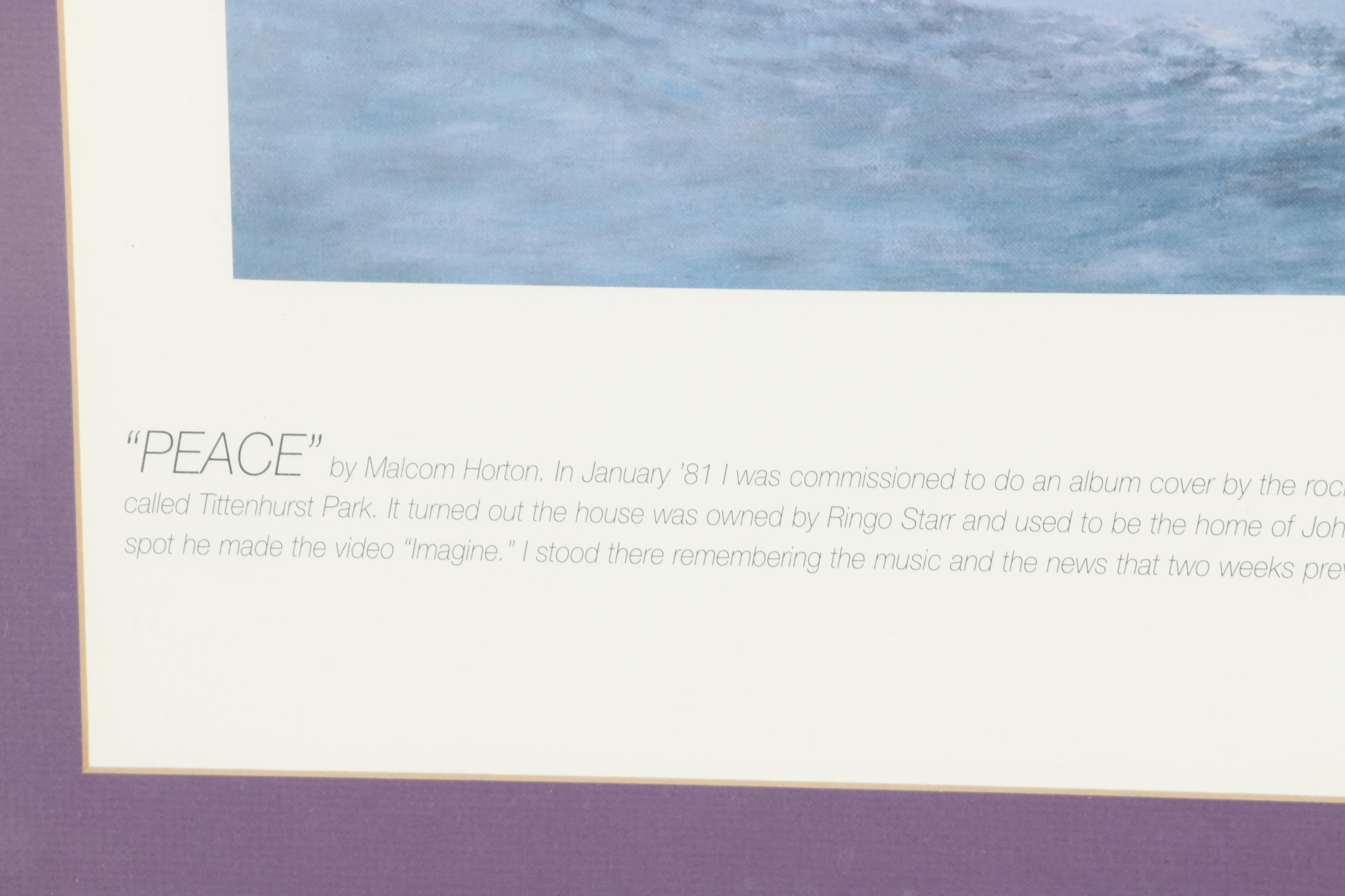 Malcolm Horton Offset Lithograph of John Lennon with Quote