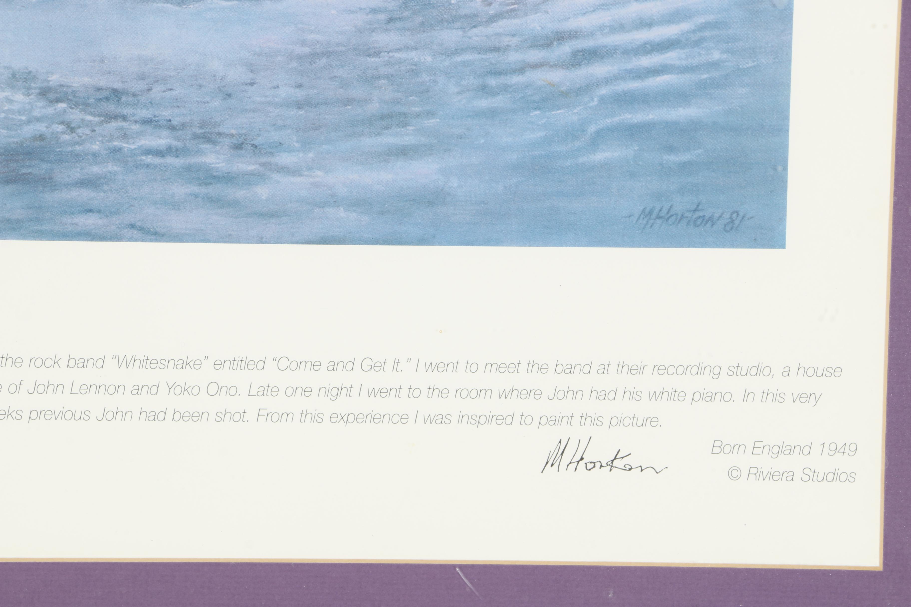 Malcolm Horton Offset Lithograph of John Lennon with Quote