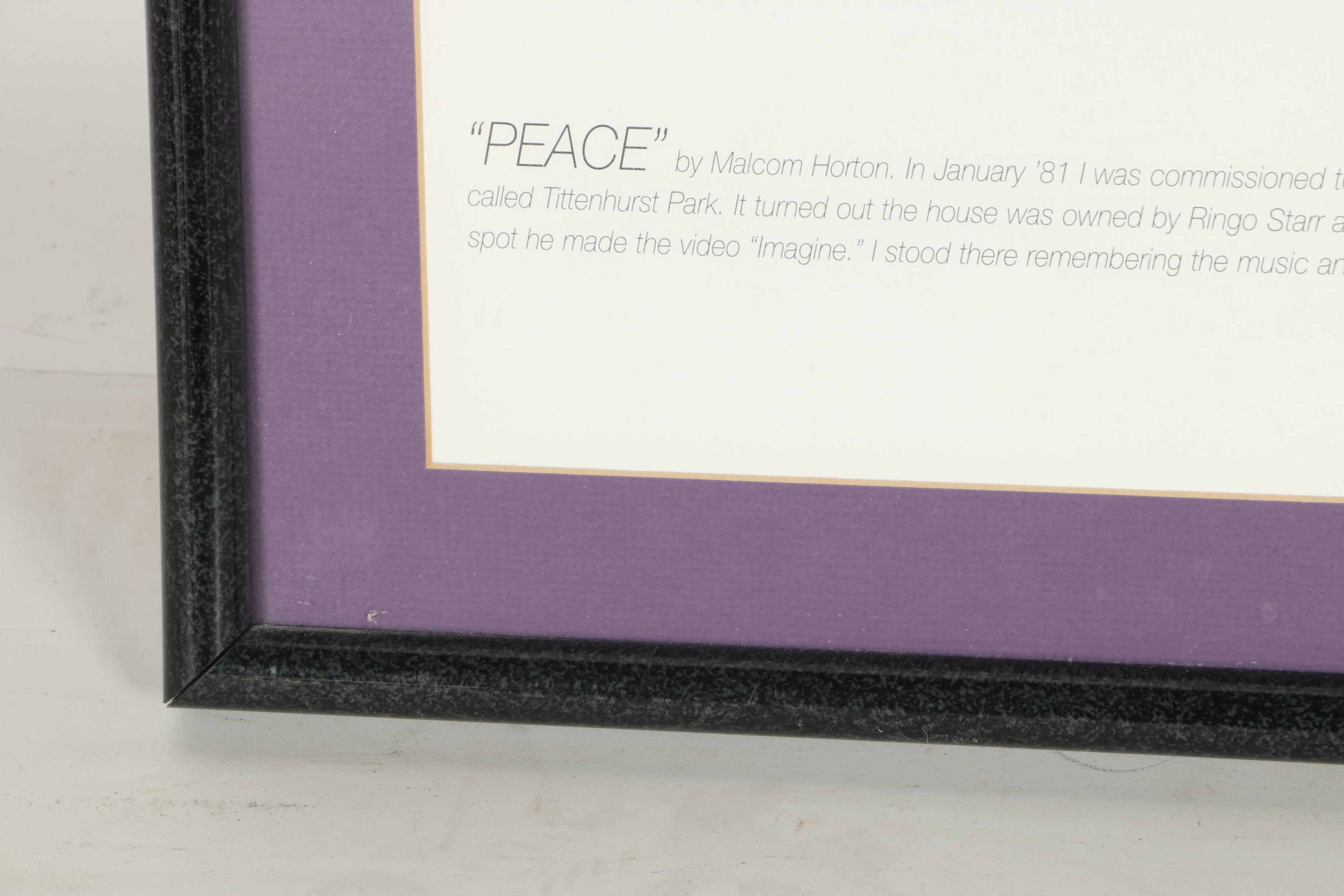 Malcolm Horton Offset Lithograph of John Lennon with Quote