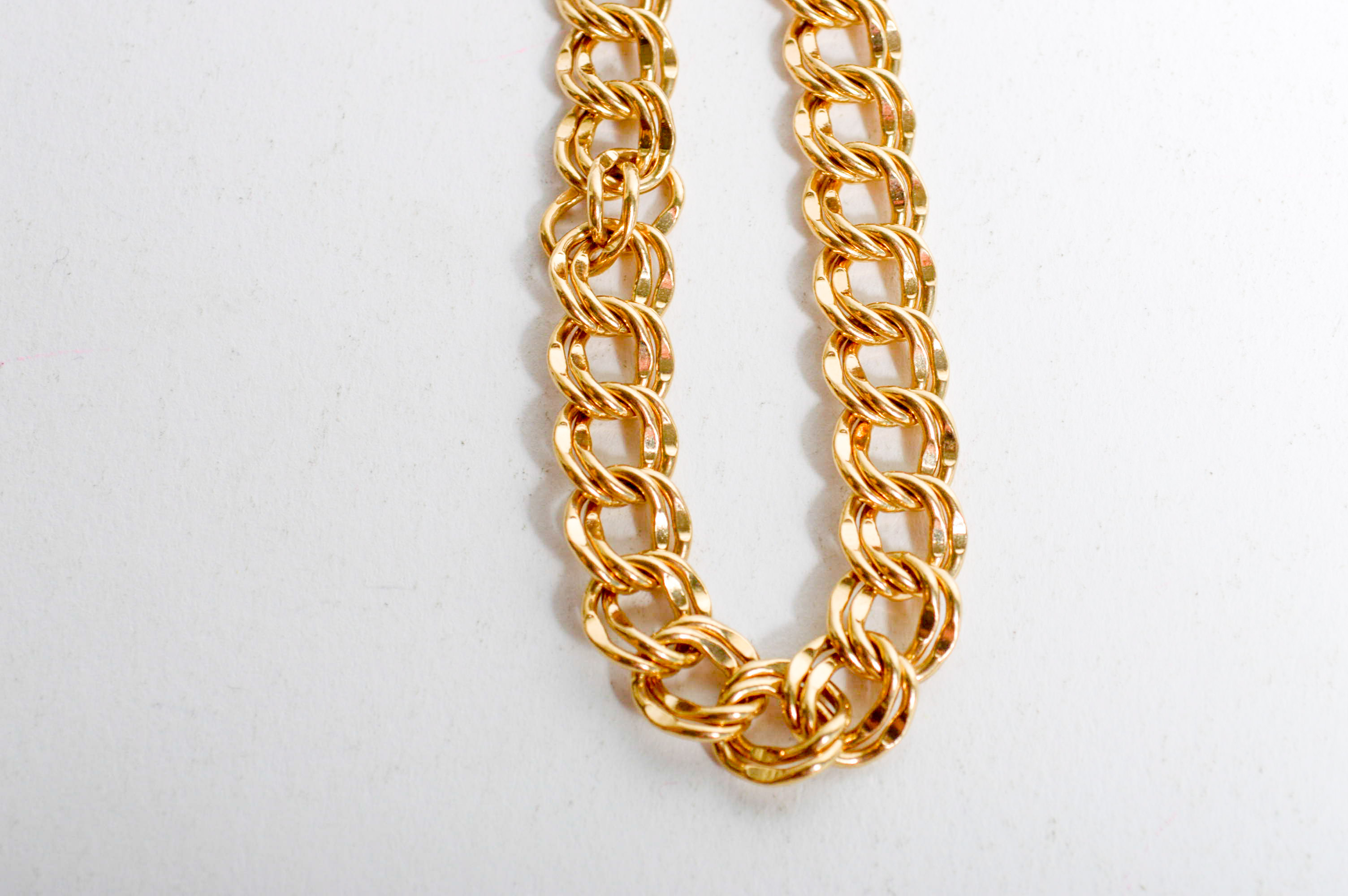 Retired James Avery 14K Yellow Gold Double Curb Link Bracelet