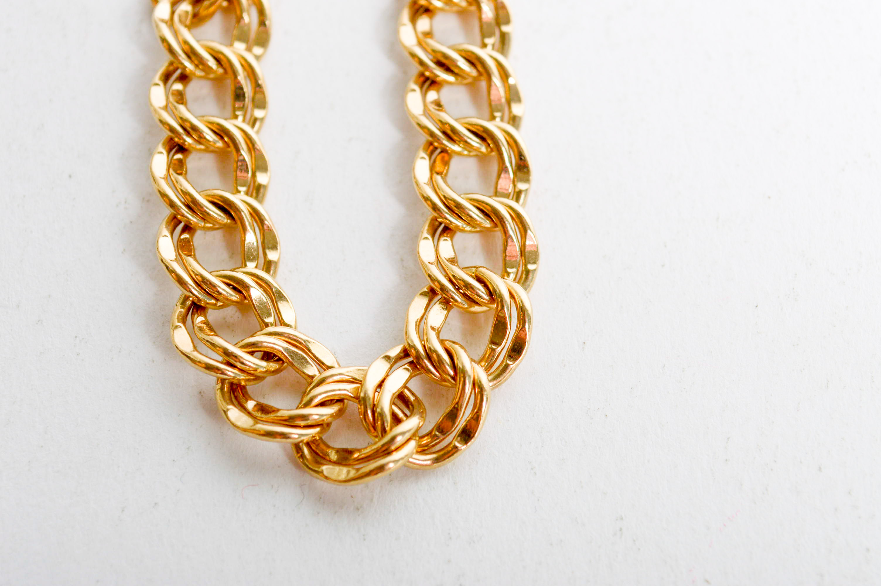 Retired James Avery 14K Yellow Gold Double Curb Link Bracelet