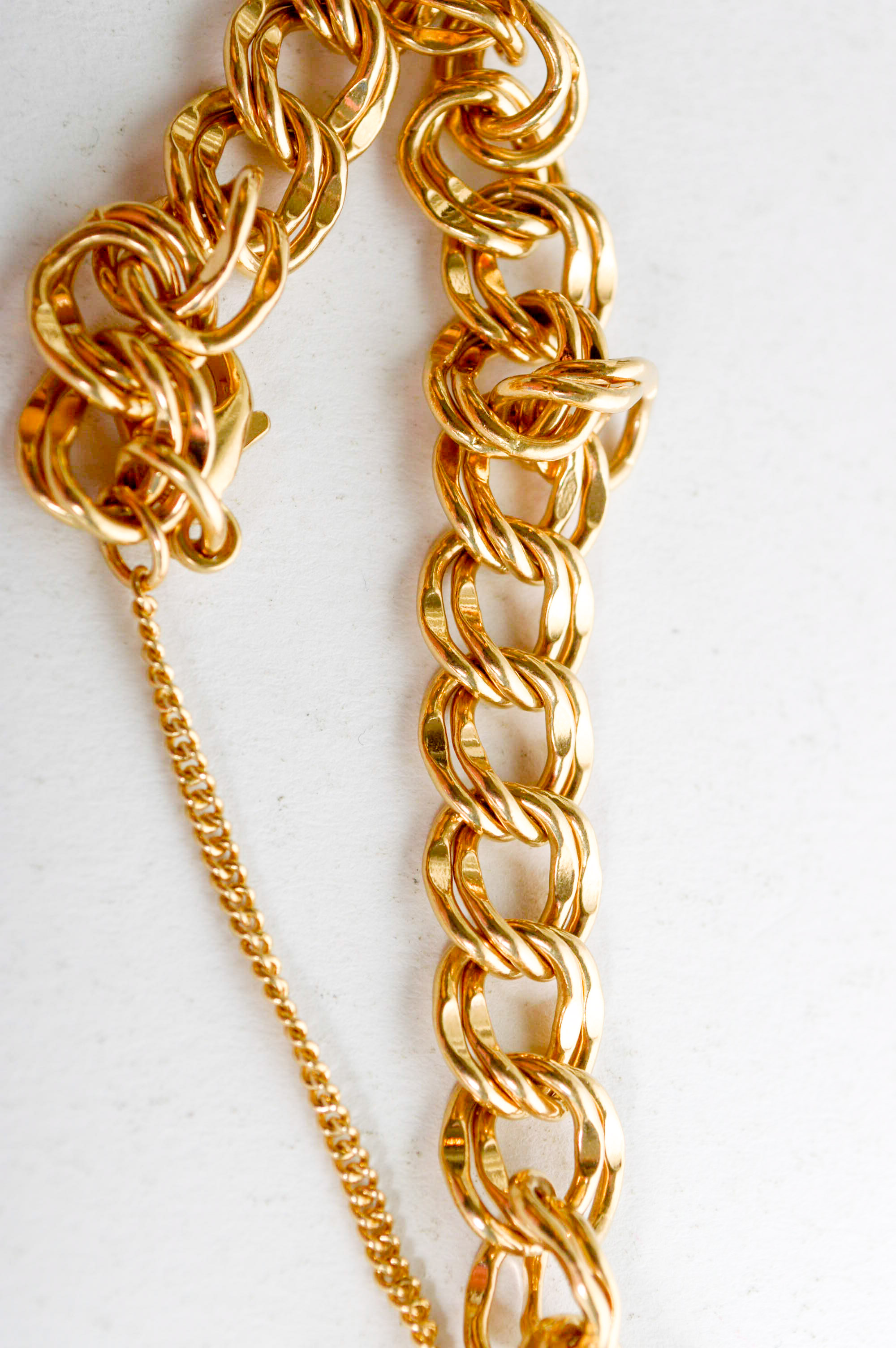 Retired James Avery 14K Yellow Gold Double Curb Link Bracelet