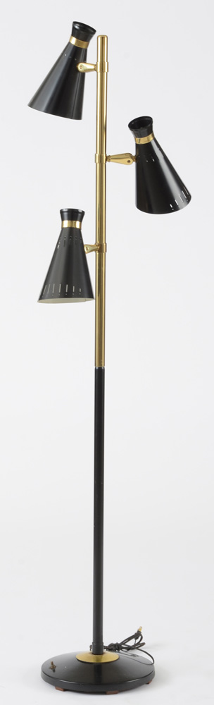 Vintage 1950s Three-Light Floor Pole Lamp