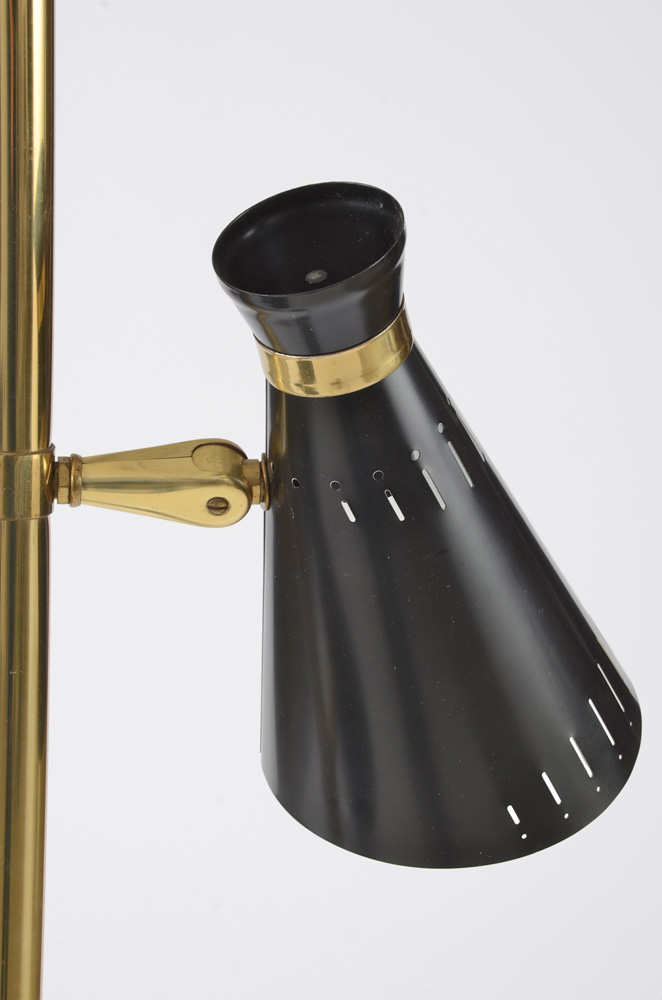 Vintage 1950s Three-Light Floor Pole Lamp