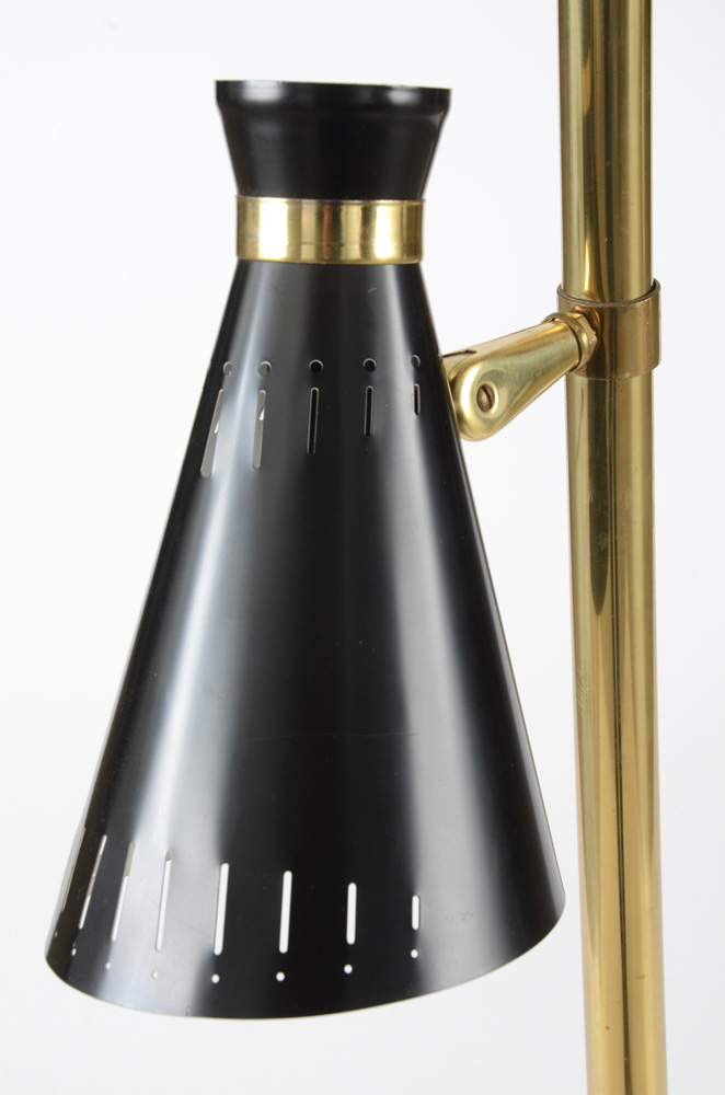 Vintage 1950s Three-Light Floor Pole Lamp