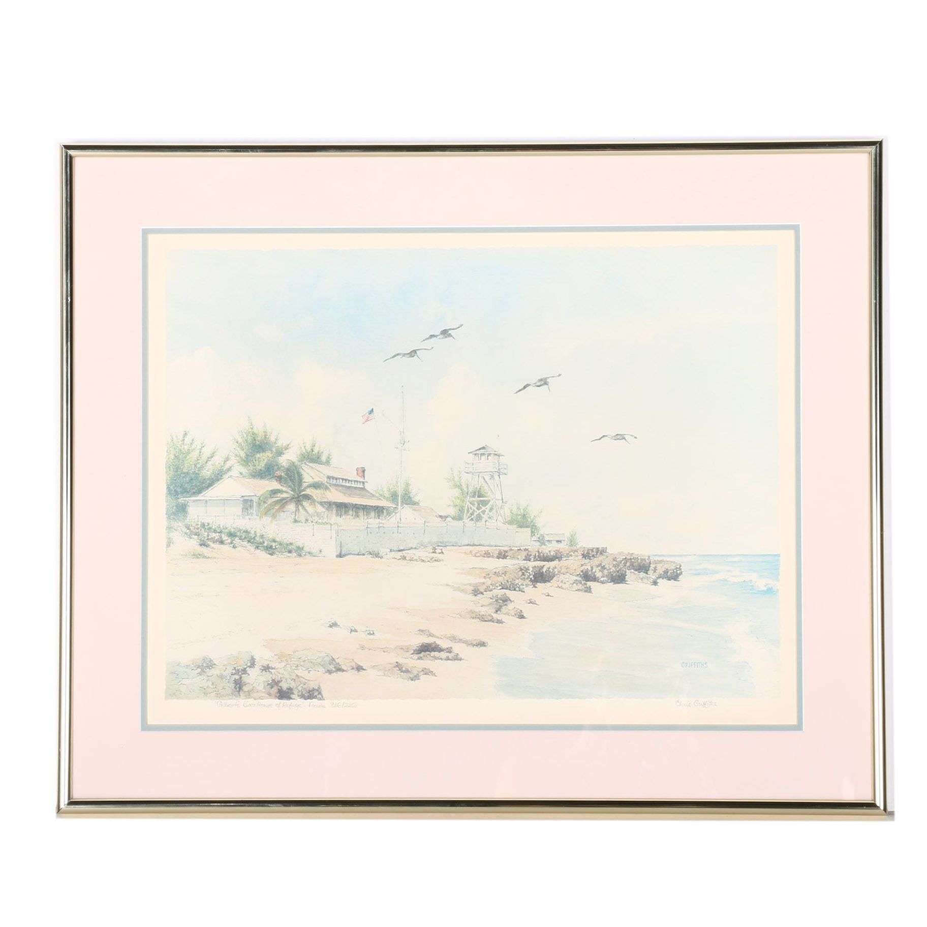 Chris Griffiths Limited Edition Offset Lithograph "Gilbert's Boat House of Refuge"