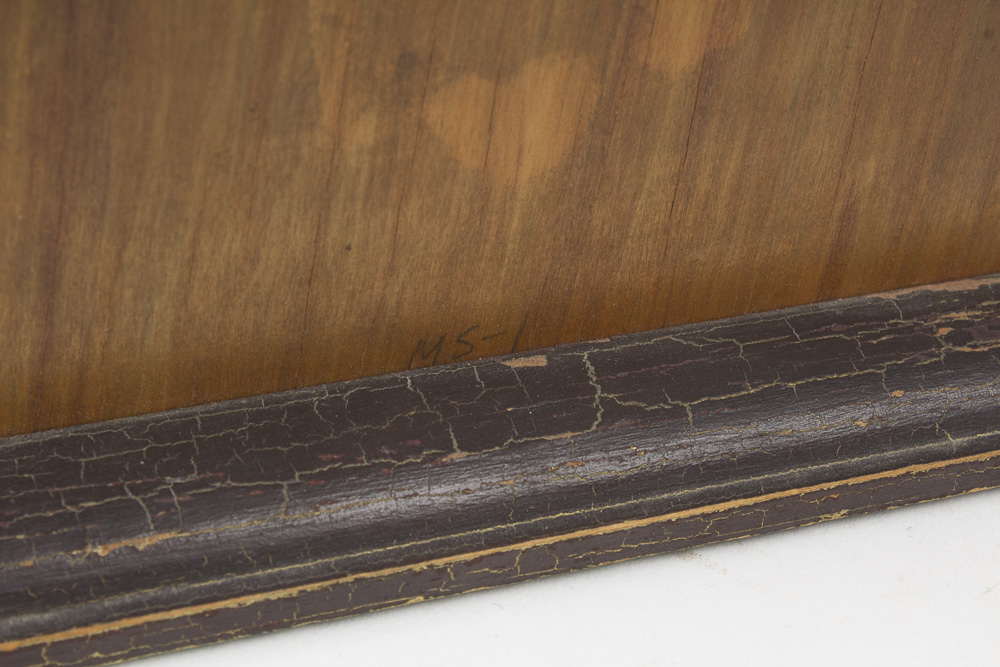 Vintage Photograph With Wood Backing Depicting Young Boy