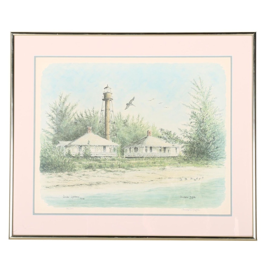 Christopher Griffiths Offset Lithograph "Sanibel Lighthouse"
