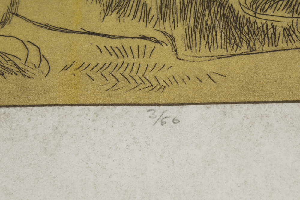 Pearce Bates Signed Limited Edition Wood Block Print of Two German Shepherds