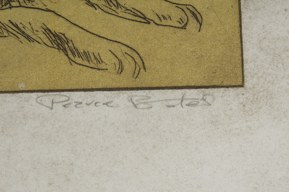 Pearce Bates Signed Limited Edition Wood Block Print of Two German Shepherds