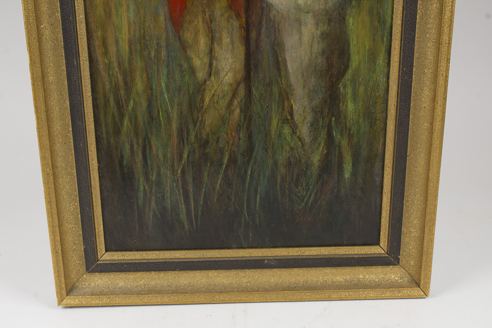 Nadine Hoskins Oil Painting on Board Depicting Portrait of Two Brothers