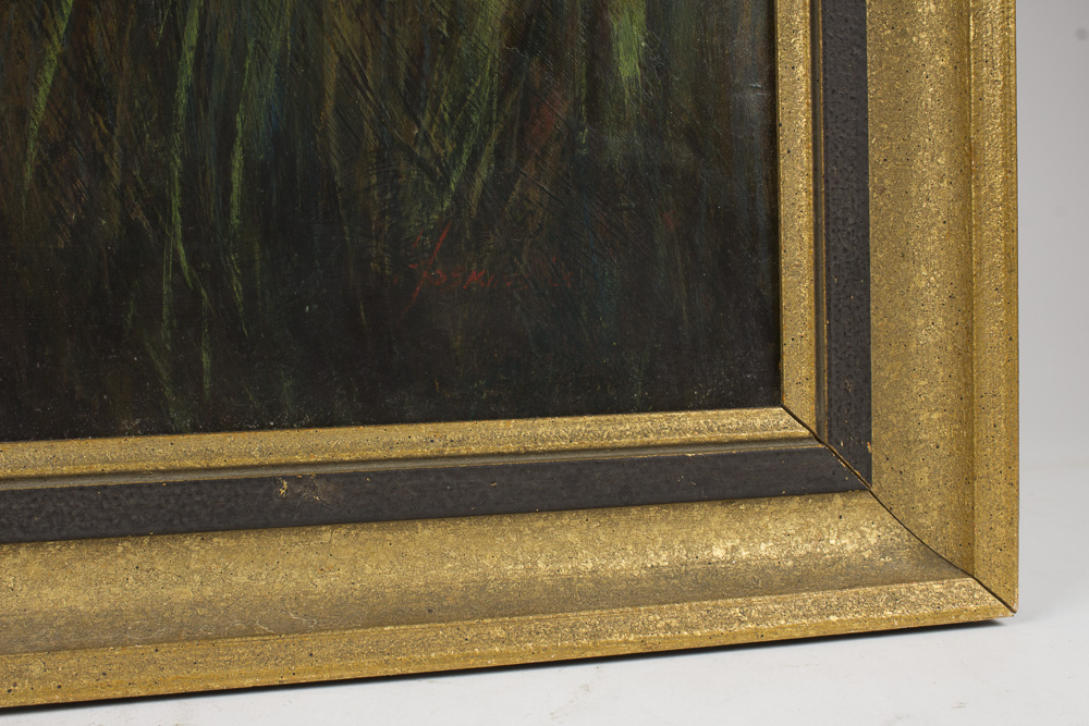 Nadine Hoskins Oil Painting on Board Depicting Portrait of Two Brothers