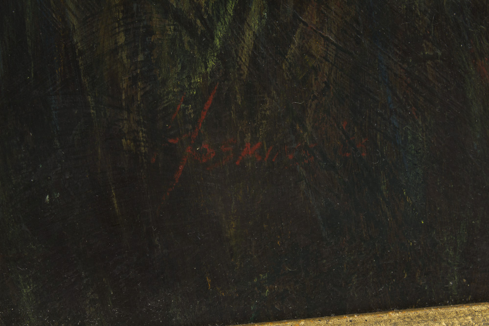 Nadine Hoskins Oil Painting on Board Depicting Portrait of Two Brothers