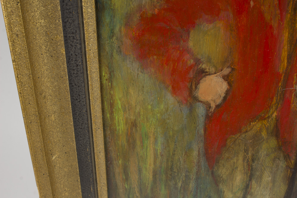 Nadine Hoskins Oil Painting on Board Depicting Portrait of Two Brothers