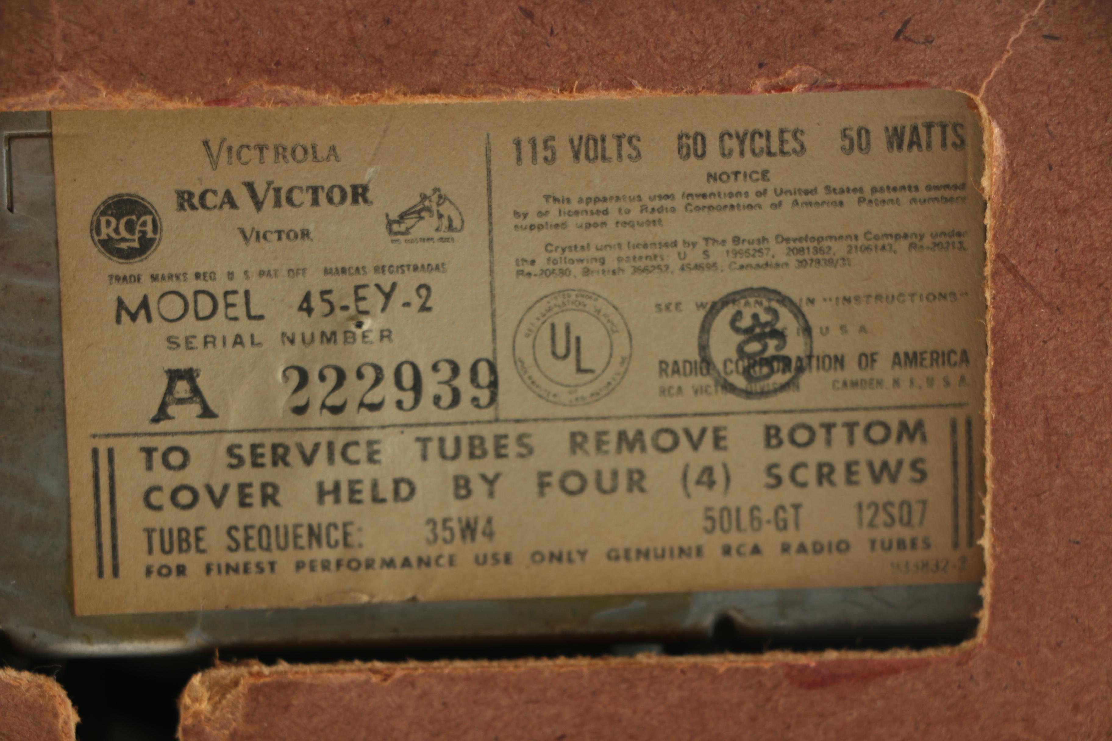 RCA Victor Model 45-EY-2