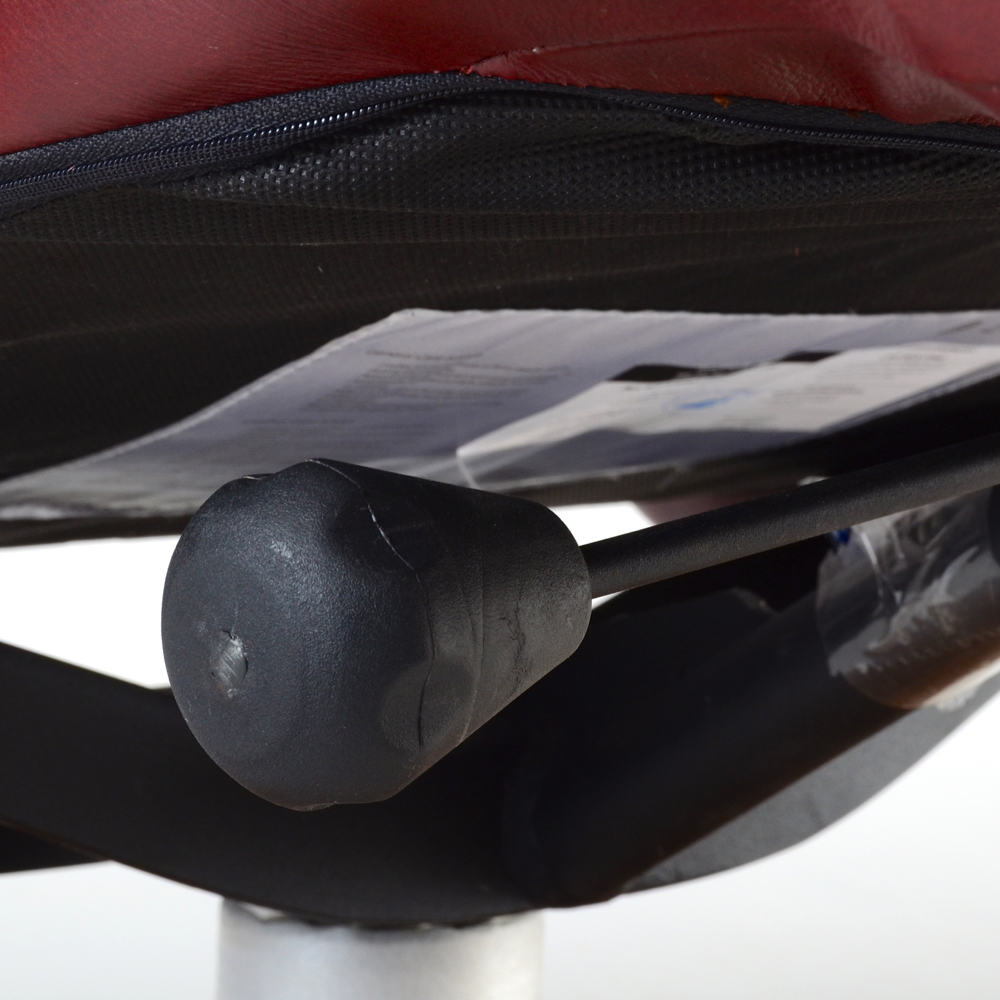 Zedere Burgundy Leather Swivel Recliner with Footstool