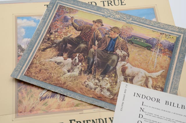 Collection of Hunting Dog-Themed Original Vintage Art Calendars