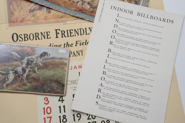 Collection of Hunting Dog-Themed Original Vintage Art Calendars