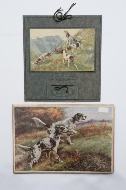 Collection of Hunting Dog-Themed Original Vintage Art Calendars