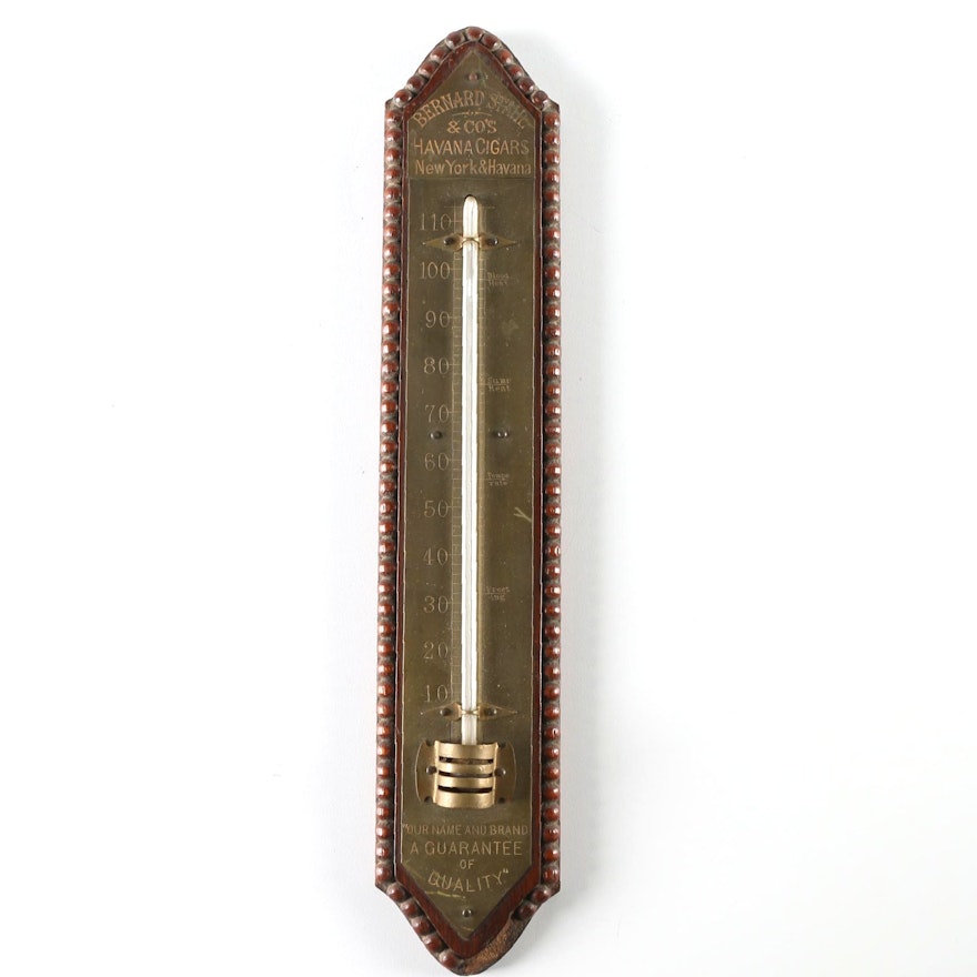 Antique Cuban Cigar Advertising Thermometer