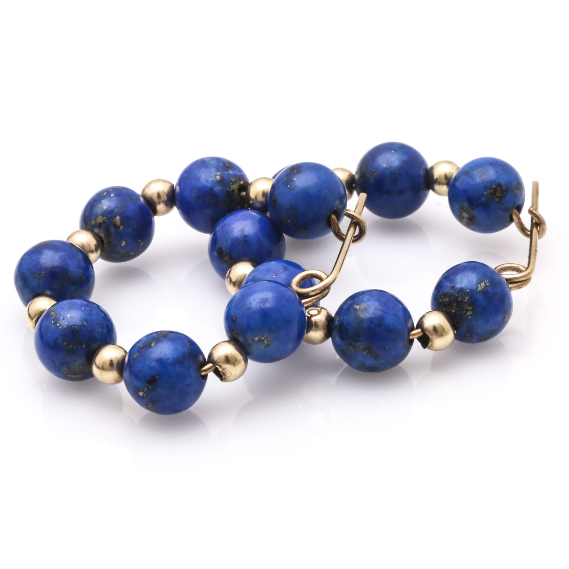 14K Yellow Gold and Denim Lapis Lazuli Jewelry