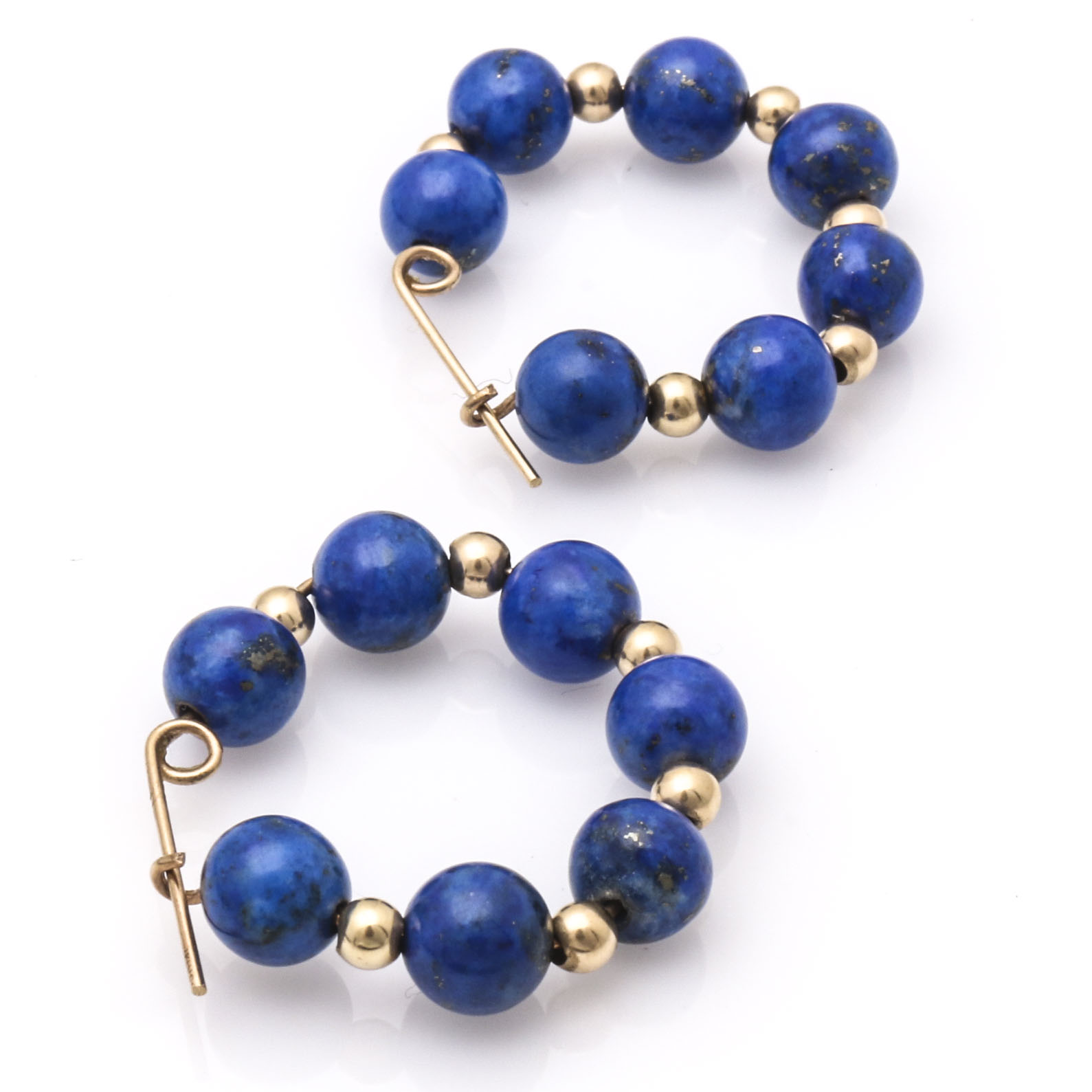 14K Yellow Gold and Denim Lapis Lazuli Jewelry