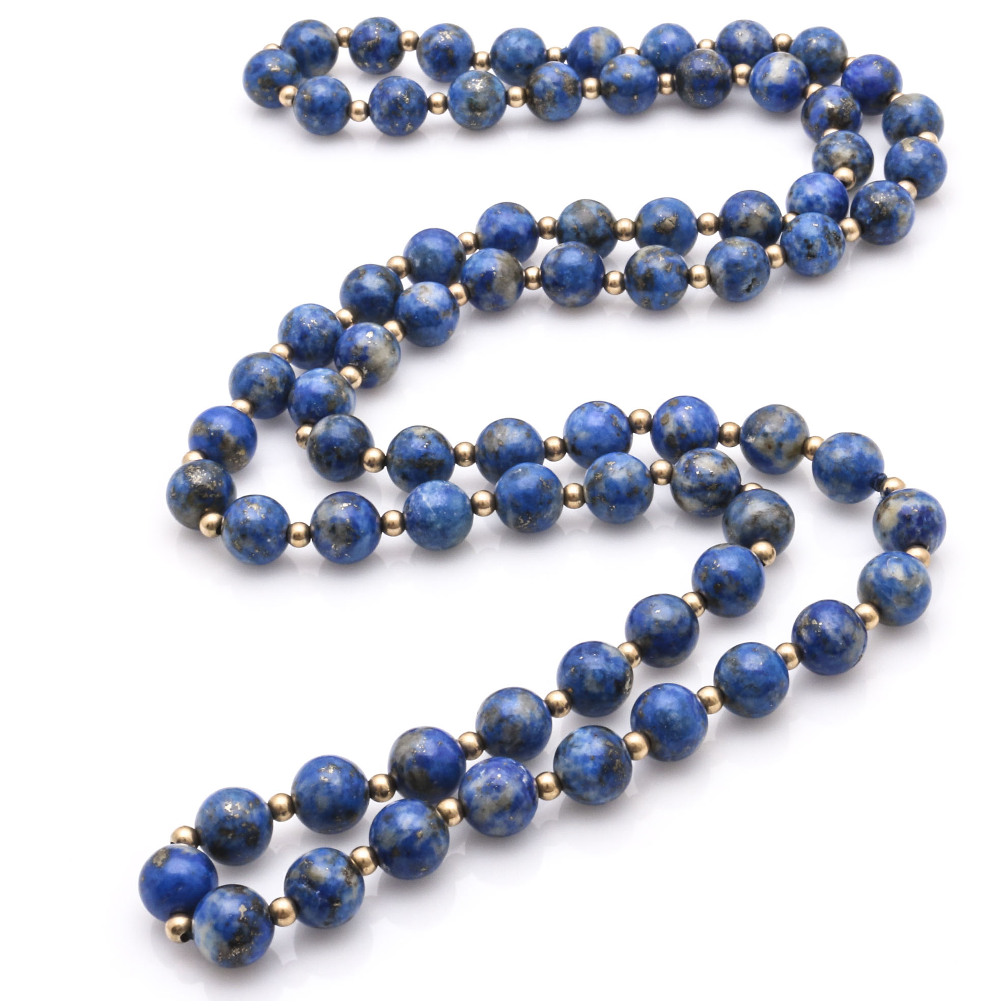 14K Yellow Gold and Denim Lapis Lazuli Jewelry