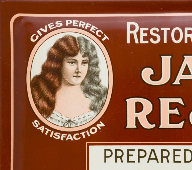 Japp's Hair Rejuvenator Vintage Tin Advertising Sign