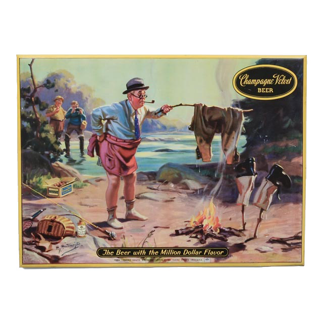 Champagne Velvet Beer Tin Advertising Sign