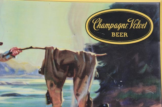 Champagne Velvet Beer Tin Advertising Sign