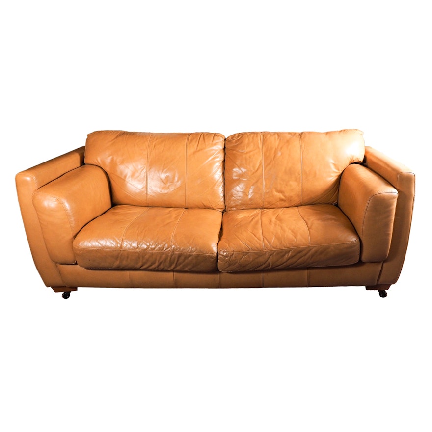 Contemporary Leather Love Seat