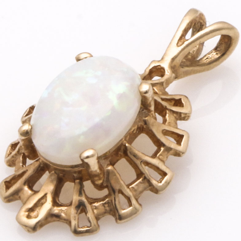 10K Yellow Gold Opal and Pearl Bracelet and Pendants