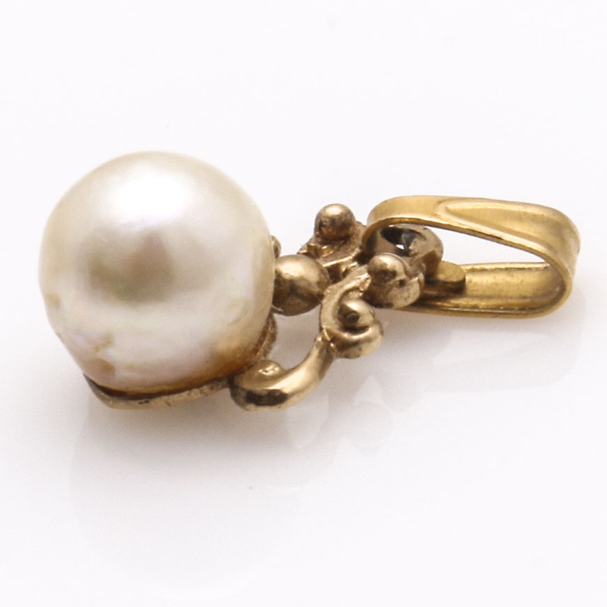 10K Yellow Gold Opal and Pearl Bracelet and Pendants