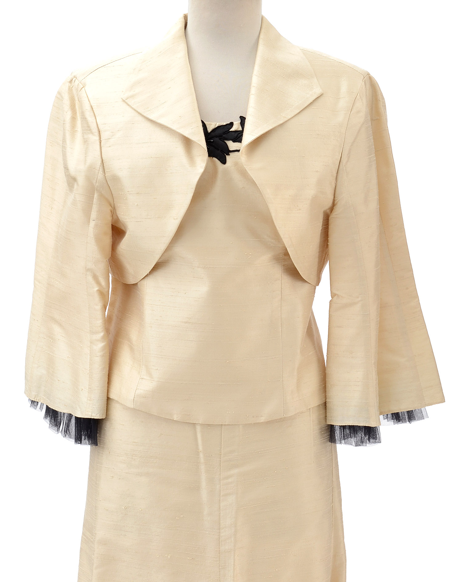 Ivory Silk Dupioni Three-Piece Ensemble