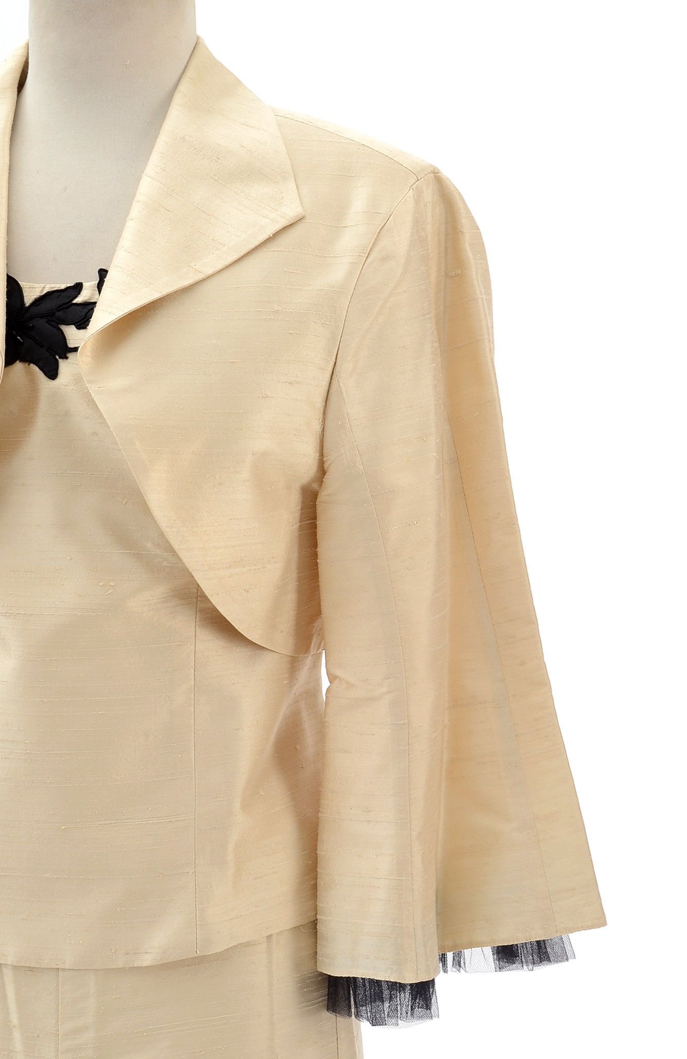 Ivory Silk Dupioni Three-Piece Ensemble