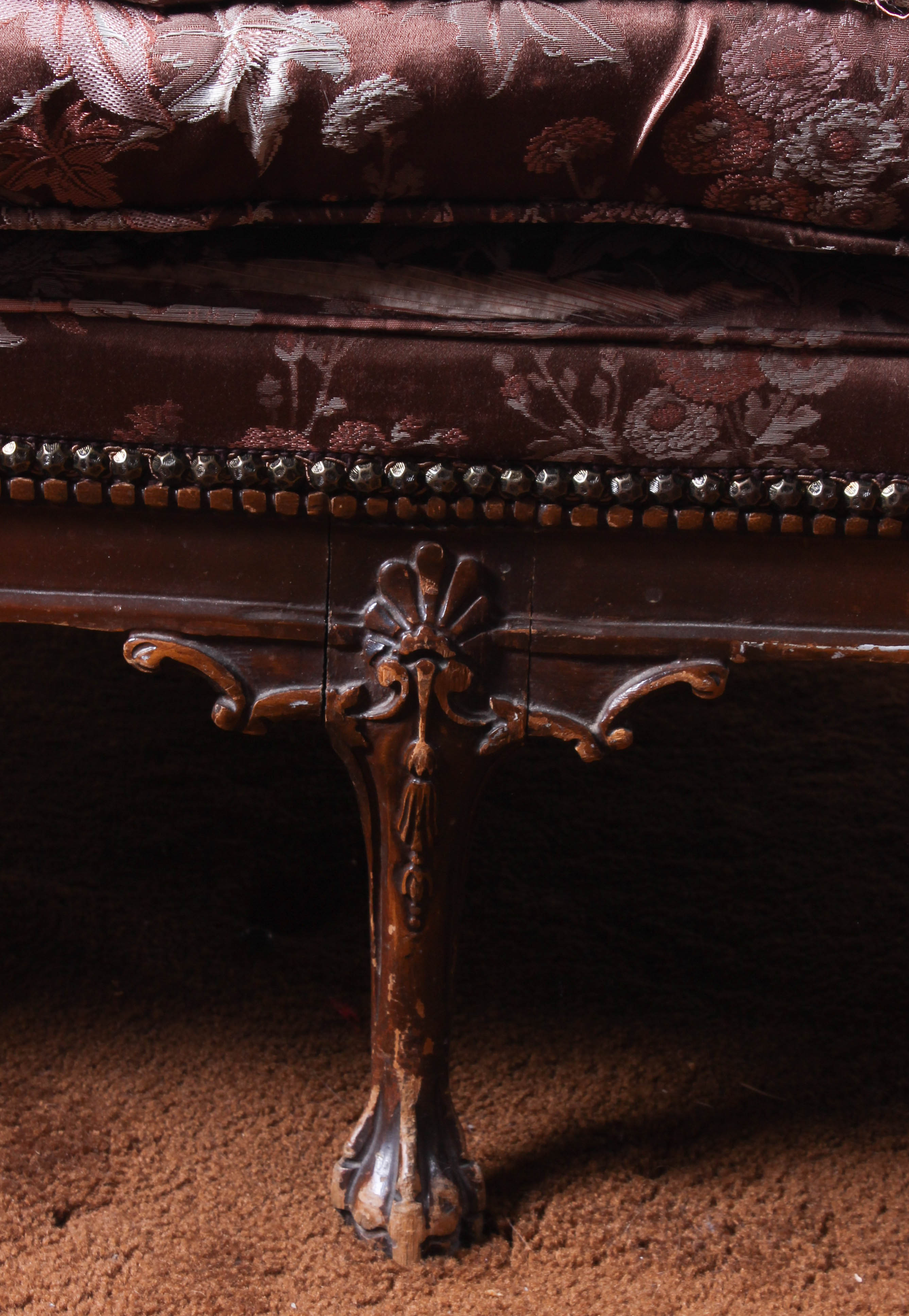 Vintage Settee with Matching Footrest